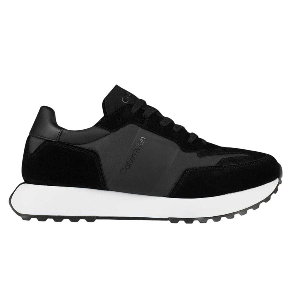 Calvin Klein Mens Suede Sneakers / Black/White